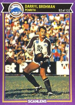 1987 Scanlens Rugby League #92 Darryl Brohman Front